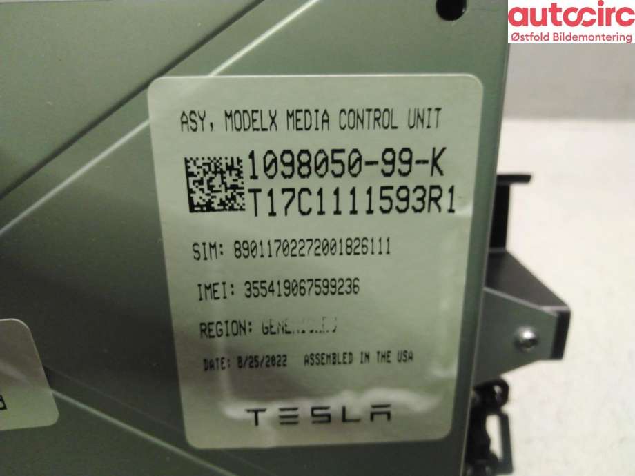 Instrument kjørecomputer til Tesla Model S 2013-2016 (Fase 1)  (TESLA|)