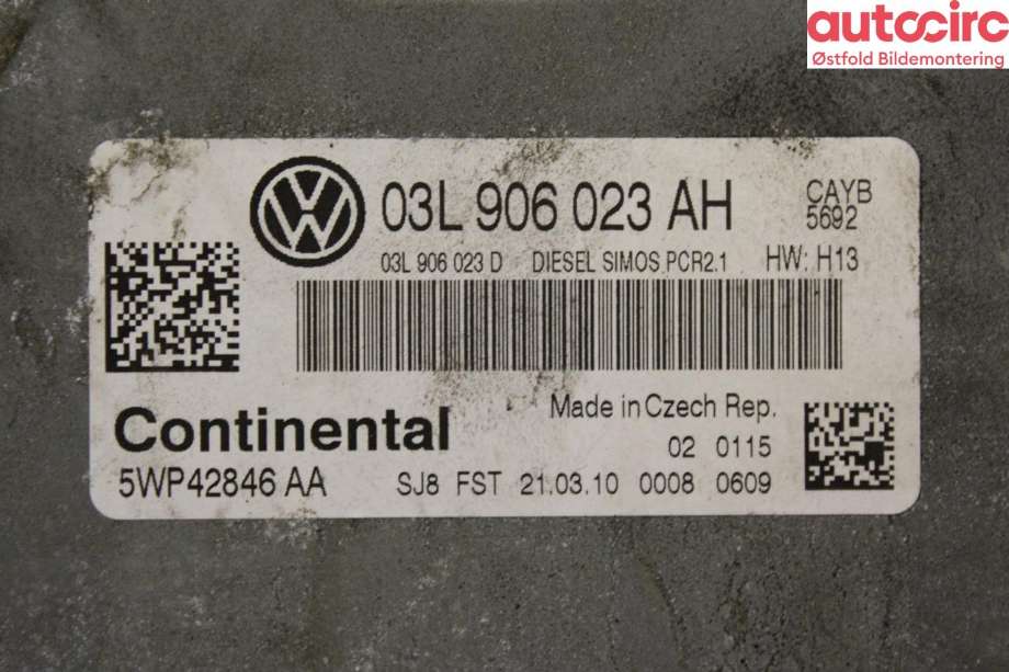 Styreenhet motor til VW Polo 2009-2014 (Type V, Fase 1)  (VOLKSWAGEN|03L 906 023 AH|)