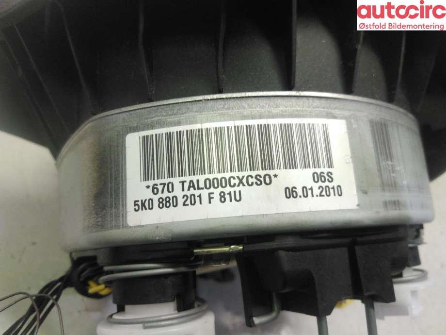 Airbag rattpute til VW Polo 2009-2014 (Type V, Fase 1)  (VOLKSWAGEN|5K0 880 201 L|)