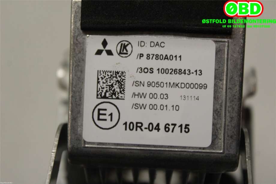 Sensor radar til Mitsubishi Outlander 2012-2015 (Type III, Fase 1)  (MITSUBISHI||8780A011)