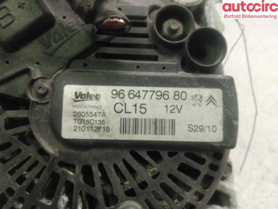 Dynamo til Peugeot RCZ 2010-2015  (PEUGEOT|5705 KV|96 780 488 80|9664779680)
