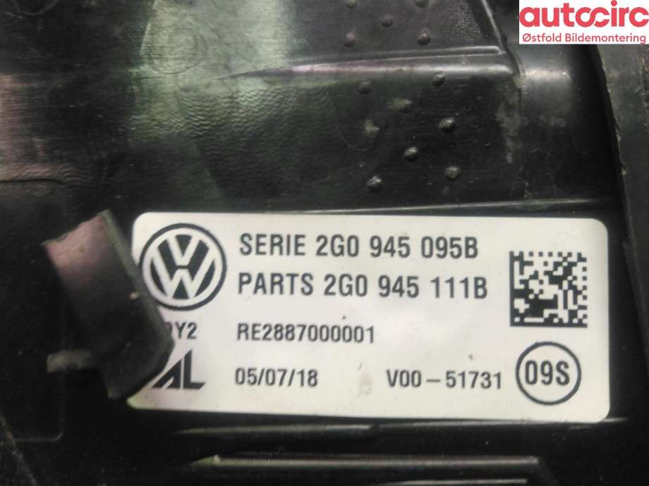 Baklykt venstre til VW Polo 2017-2021 (Type VI, Fase 1)  (VOLKSWAGEN|)