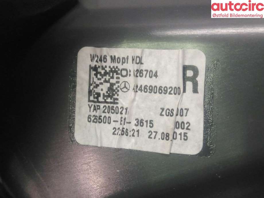 Baklykt høyre indre til Mercedes B-Klasse 2011-2018 (W246) (W246) (MERCEDES|A 246 906 92 00|)