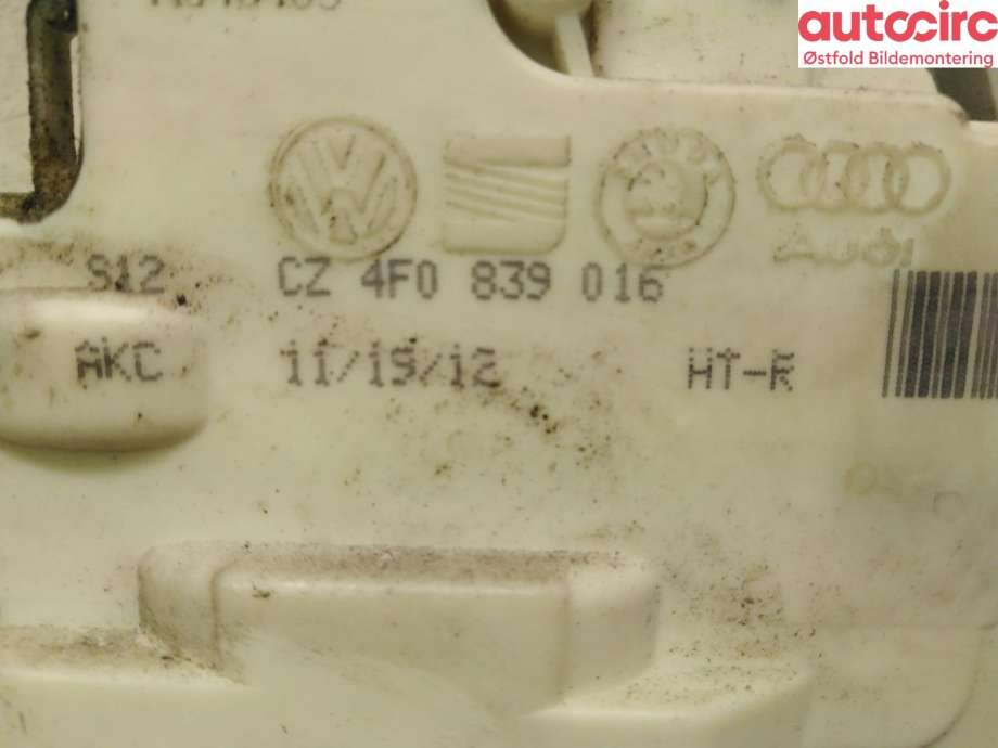 Låsekasse høyre bak til Audi A3 2009-2012 (Type II, Fase 2)  (AUDI|)