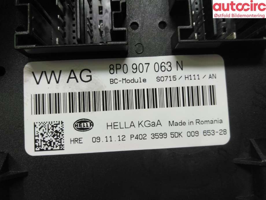Styreenhet comfort (BCM) til Audi A3 2009-2012 (Type II, Fase 2) (AUDI|)