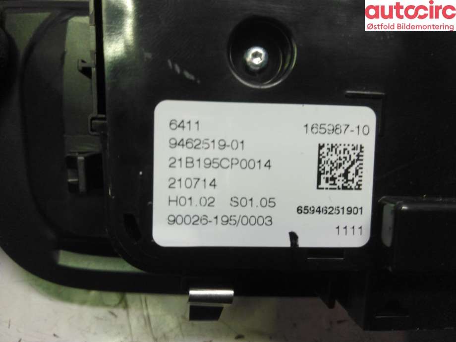Varmeapparat betjening til BMW X7 2018-->> (G07) (G07) (BMW X7 XDRIVE40D|61 31 9 462 519|)