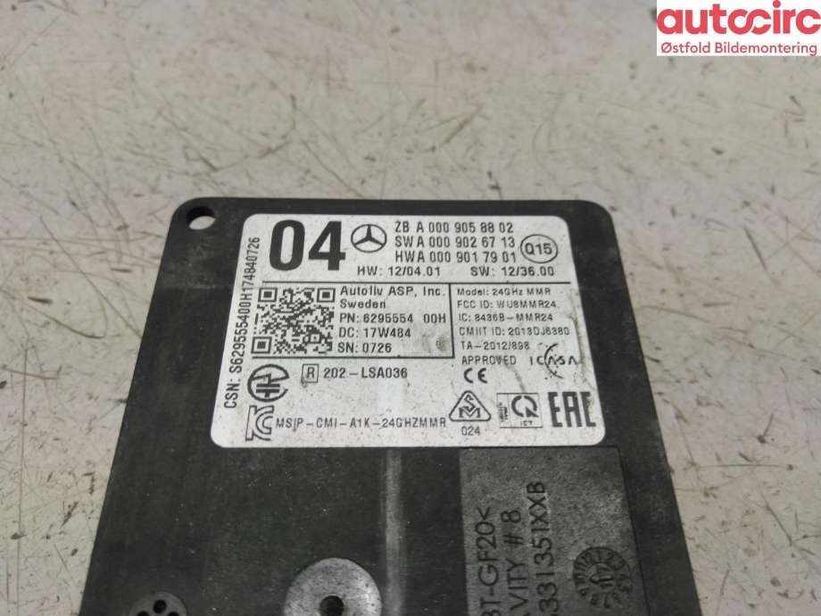 Sensor radar til Mercedes GLC 2015-2022 (X253) (X253) (MERCEDES|A 000 905 88 02|)
