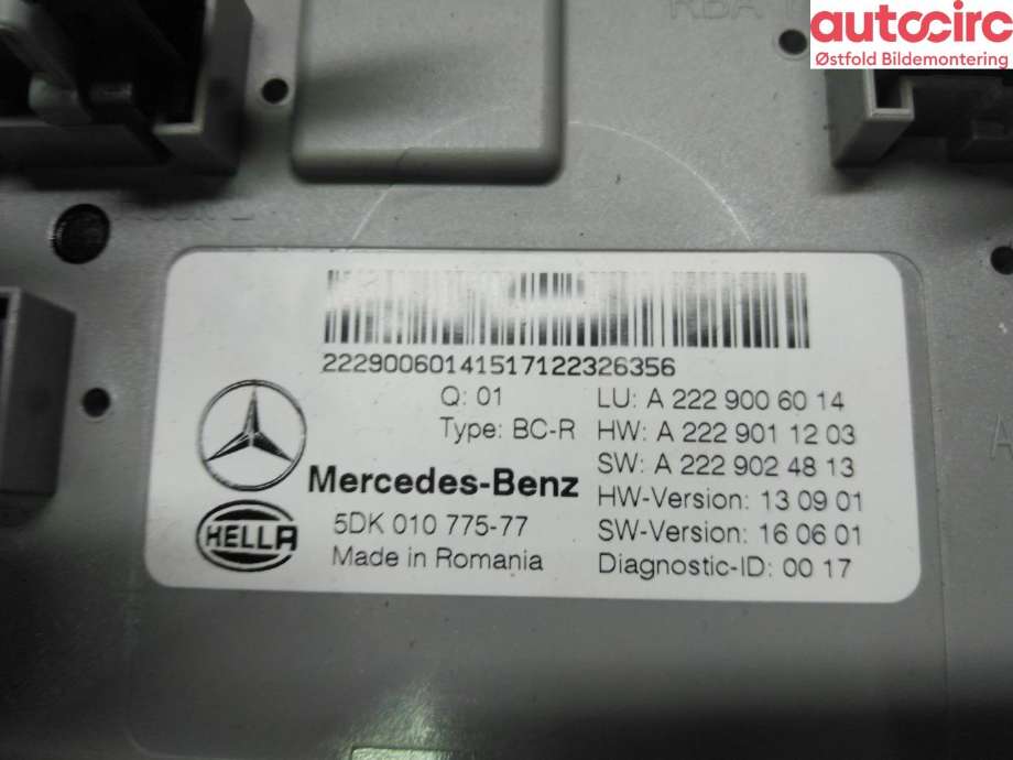 Styreenhet comfort (BCM) til Mercedes GLC 2015-2022 (X253) (X253) (MERCEDES|A 222 900 60 14|)