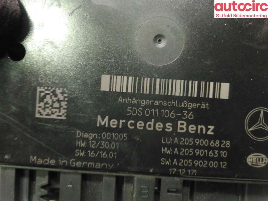 Styreenhet hengerfeste til Mercedes GLC 2015-2022 (X253) (X253) (MERCEDES|A 205 900 68 28|)