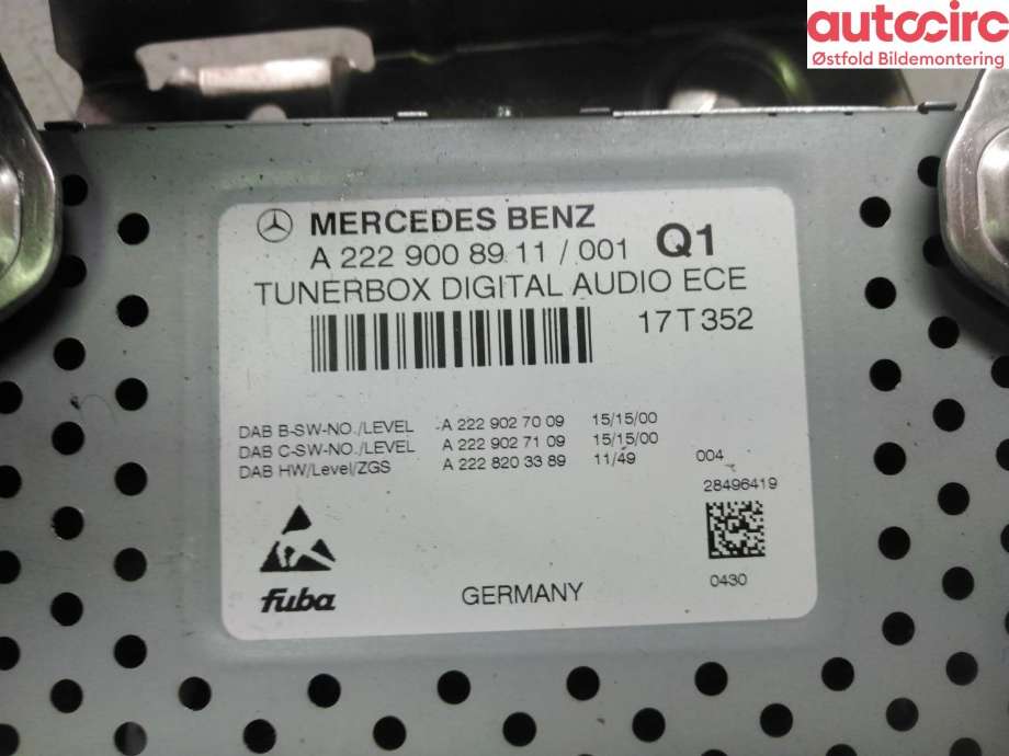 Bilstereo diverse til Mercedes GLC 2015-2022 (X253) (X253) (MERCEDES|A 222 900 89 11|A 222 900 53 17|)