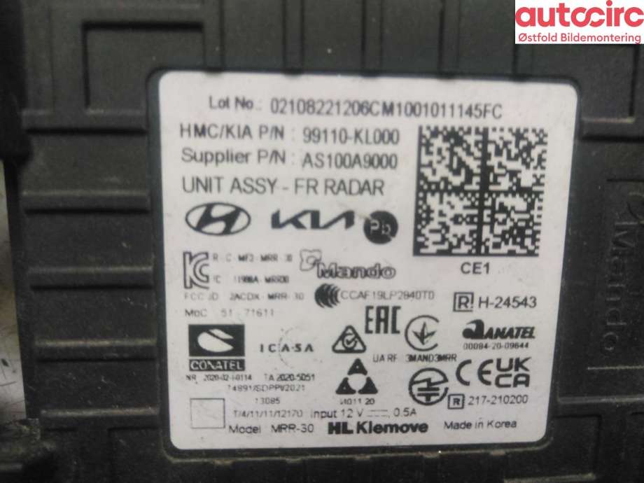 Sensor radar til Peugeot 2008 2013-2019 (Type I)  (PEUGEOT||99110KL000)
