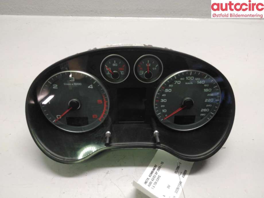 Instrumentpanel til Audi A3, 2009-2012 (Type II, Fase 2)  (AUDI|8P0 920 932 GX)