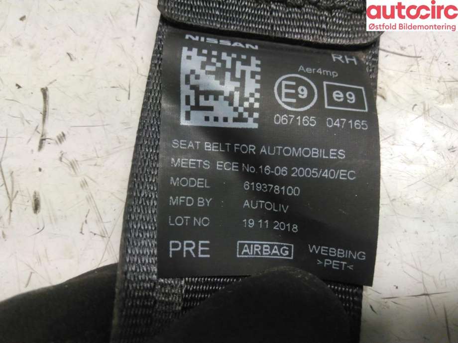 Airbag beltestrammer til Nissan NV200 2010-2019  (NISSAN|)
