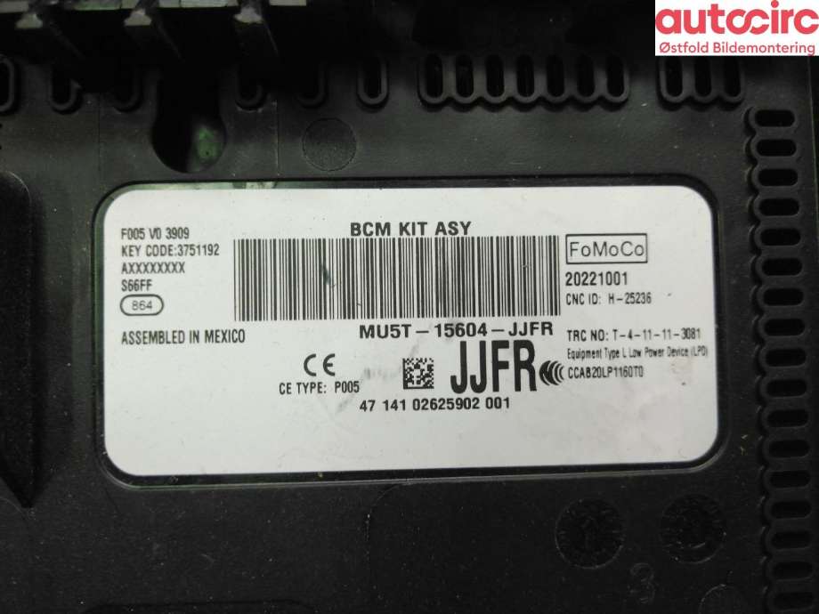 Styreenhet comfort (BCM) til Ford Mustang Mach-e 2020-->>  (FORD (US)|)