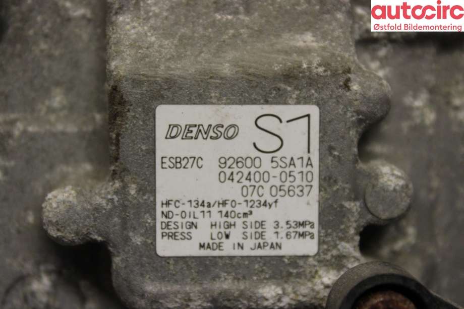 Aircondition kompressor til Nissan Leaf 2018-->> (Type II)  (NISSAN|926005SA1B|926005SA1A|)