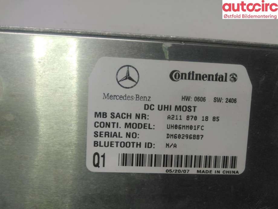 Styreenhet bluetooth til Mercedes SLK 2005-2011 (R171) (R171) (MERCEDES||A2118701885)