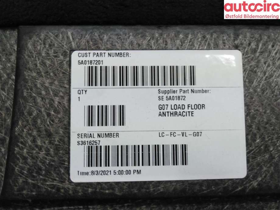Bagasjerom teppe/gulvplate til BMW X7 2018-->> (G07) (G07) (BMW X7 XDRIVE40D|51 47 5 A01 872|)