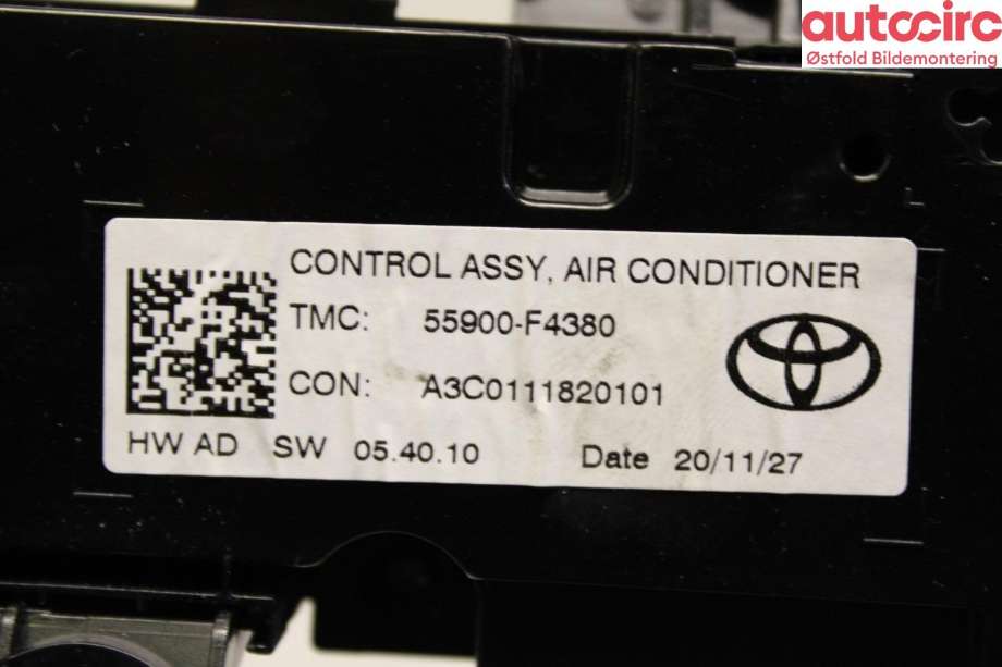 Varmeapparat betjening til Toyota C-HR 2016-->>  (TOYOTA|55900F4380|)