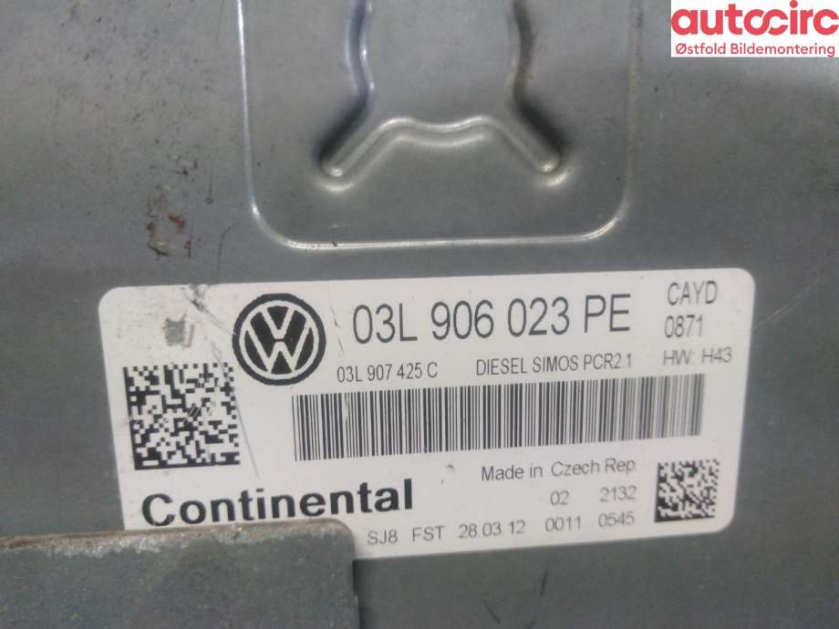 Styreenhet motor til VW Caddy 2010-2015 (Type III, Fase 2) (VOLKSWAGEN|03L 906 023 TK|)