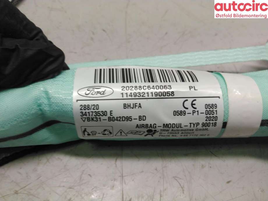 Airbag gardin venstre til Ford Transit 2014-->> (FORD|2679184|)