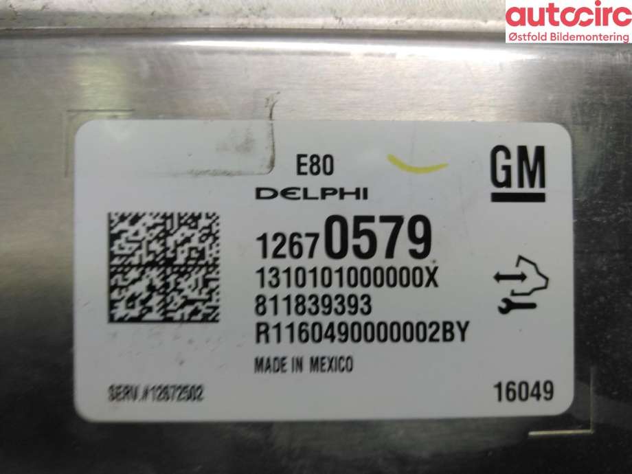 Styreenhet motor til Opel Astra K 2015-->>  (OPEL|12672502|19420197|)