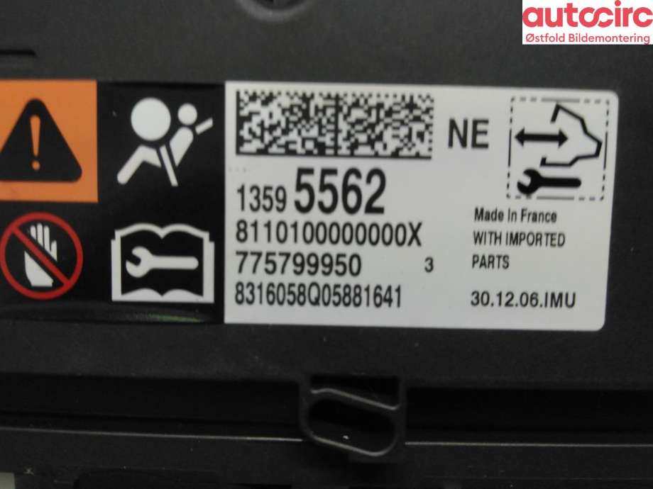 Airbag elektronikk til Opel Astra K 2015-->> (OPEL|13512293||13595562)
