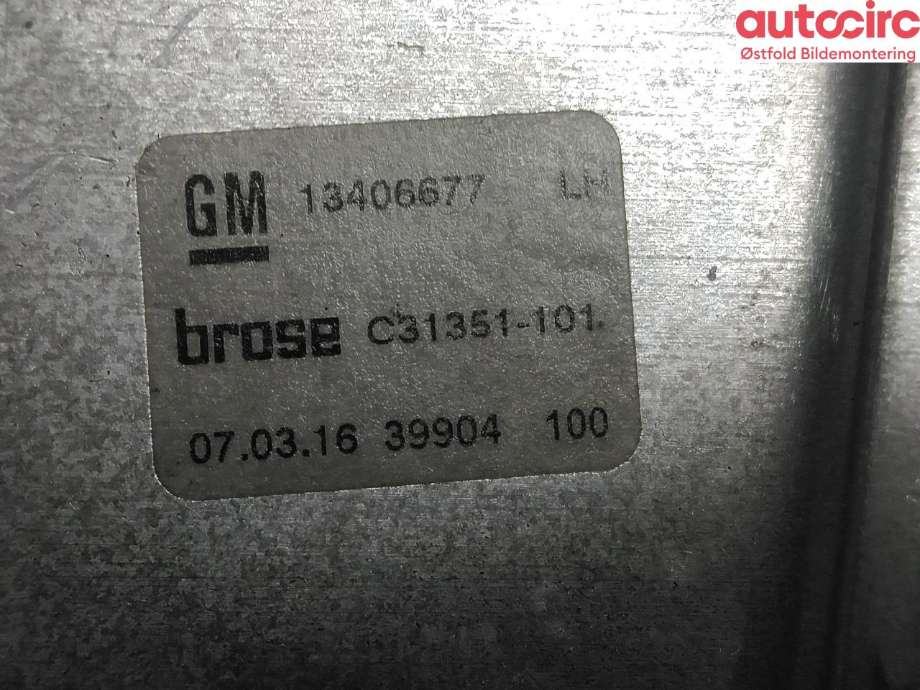 Ruteheis venstre bak til Opel Astra K 2015-->>  (OPEL|13406677|)