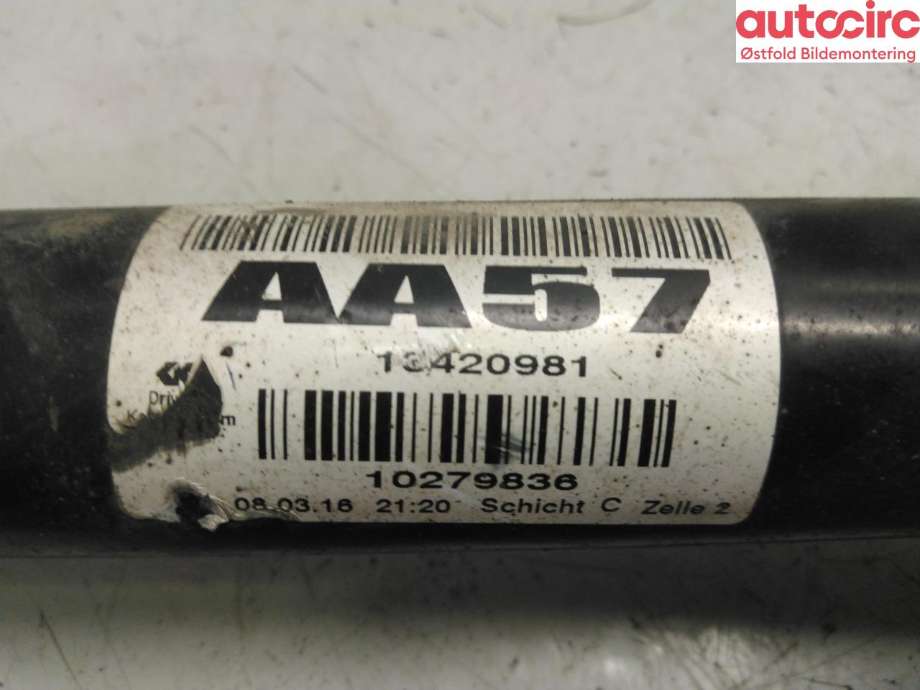 Drivaksel høyre foran til Opel Astra K 2015-->>  (OPEL|13420981|39129502|)
