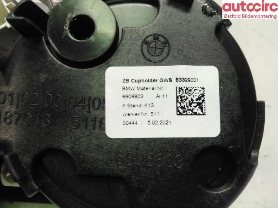 Dashbord koppholder til BMW 3-Serie 2018-->> (G20) (G20) (BMW|51 16 6 809 803|)