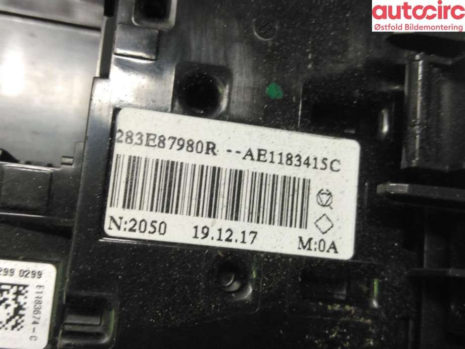 Varmeapparat betjening til Renault Clio 2019-->> (Type V)  (RENAULT|283E87980R|275100936R|)