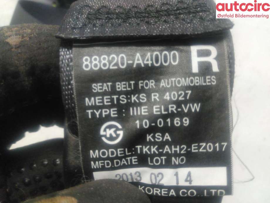 Airbag beltestrammer til Kia Carens 2013-2018 Type III (KIA|88820A4000WK|)