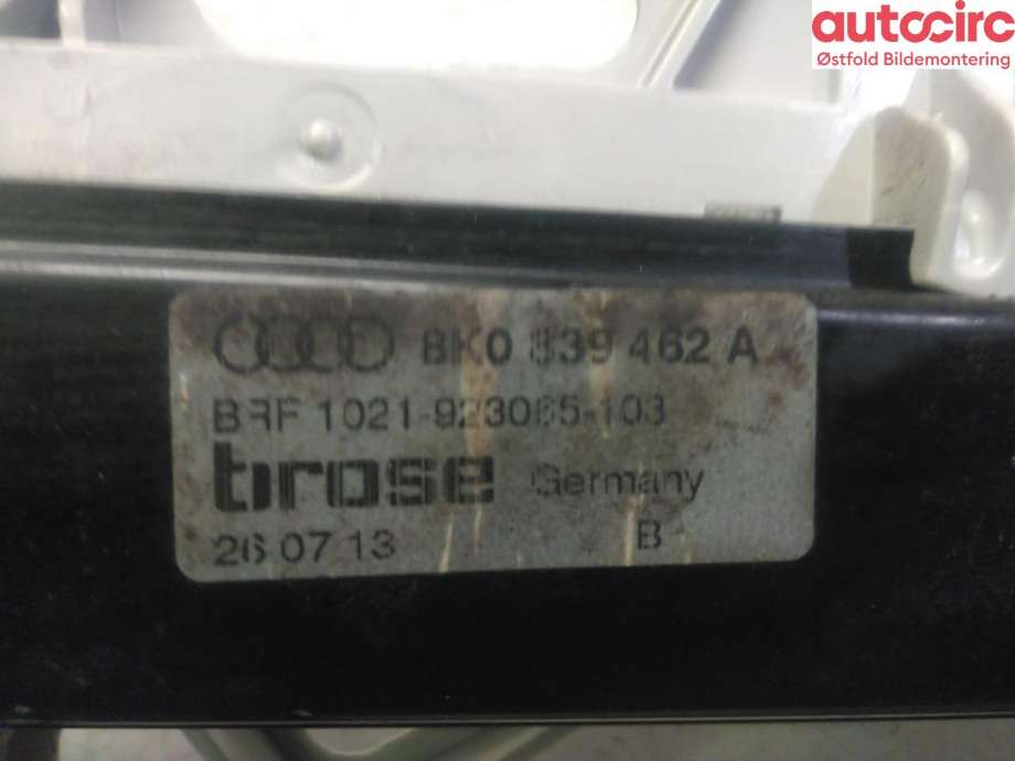 Ruteheis høyre bak til Audi A4 2007-2014 (Type IV) (B8) (B8) (AUDI|8K0 837 462 A|)