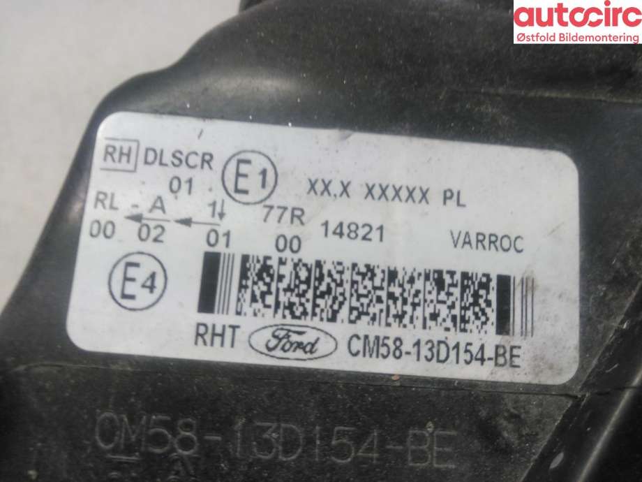 Frontlykt høyre halogen til Ford Focus 2014-2018 (Type III, Fase 2) (FORD|1946765|)