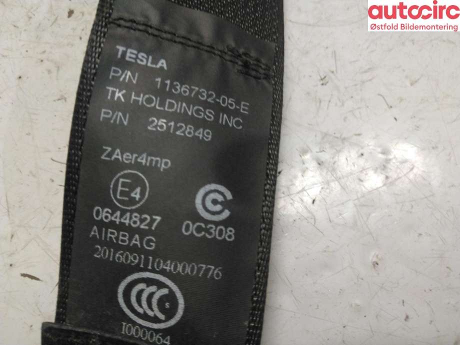 Airbag beltestrammer til Tesla Model X 2016-->>  (TESLA|1136732-05-E|)