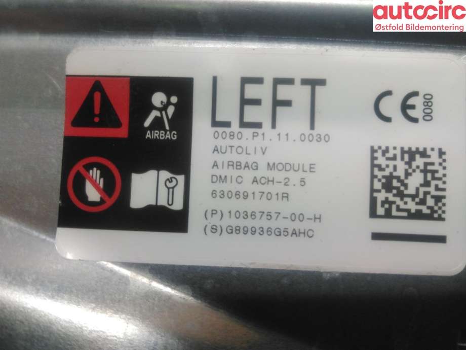 Airbag gardin venstre til Tesla Model X 2016-->>  (TESLA|)