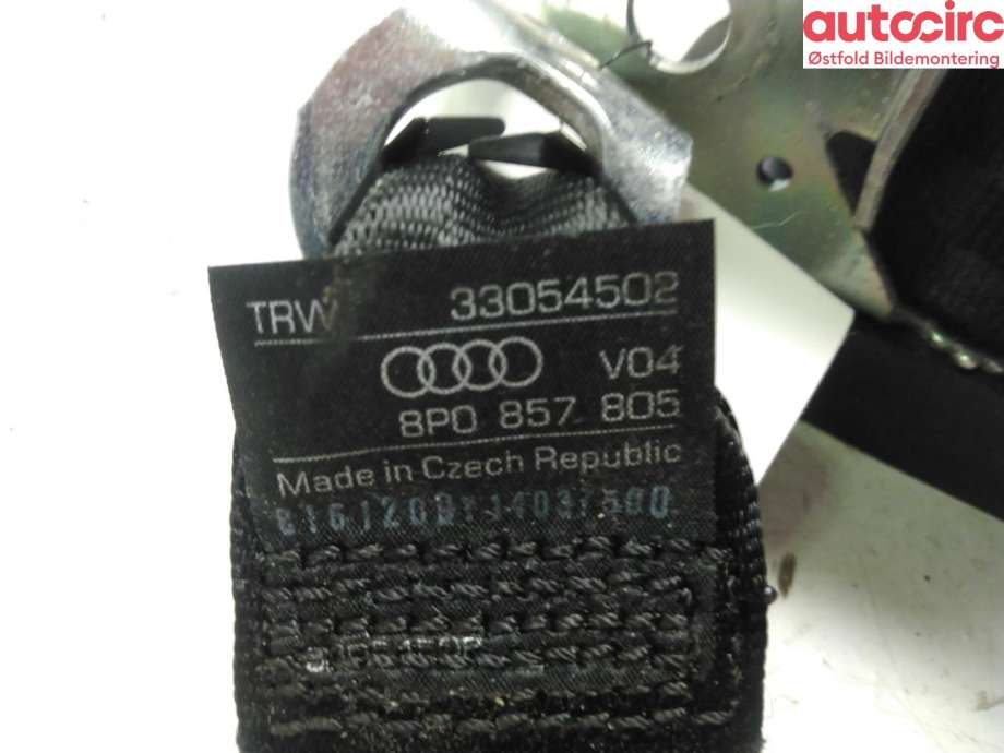 Sikkerhetsbelte bak høyre til Audi A3 2009-2012 (Type II, Fase 2)  (AUDI|8P0 857 805|)