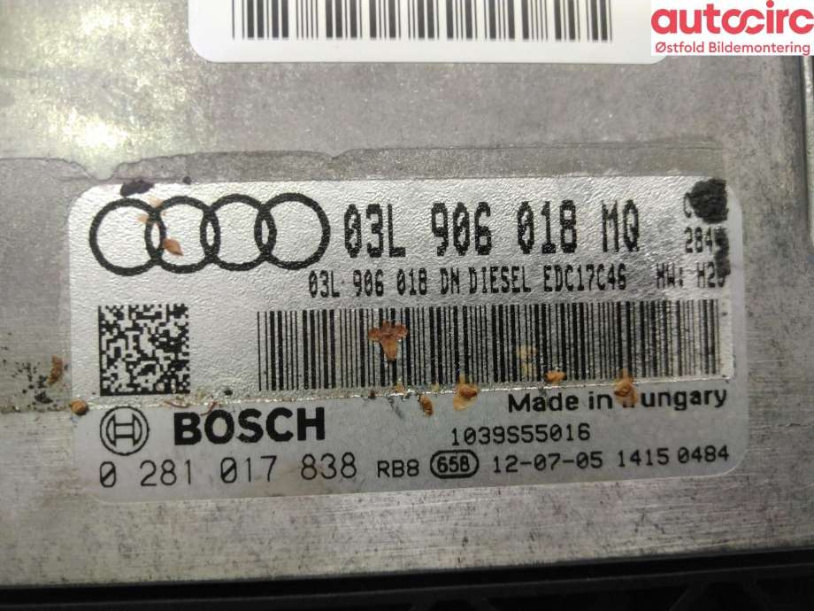 Styreenhet motor til Audi Q5 2012-2017 (Type I, Fase 2)  (AUDI|03L 906 018 MQ|)