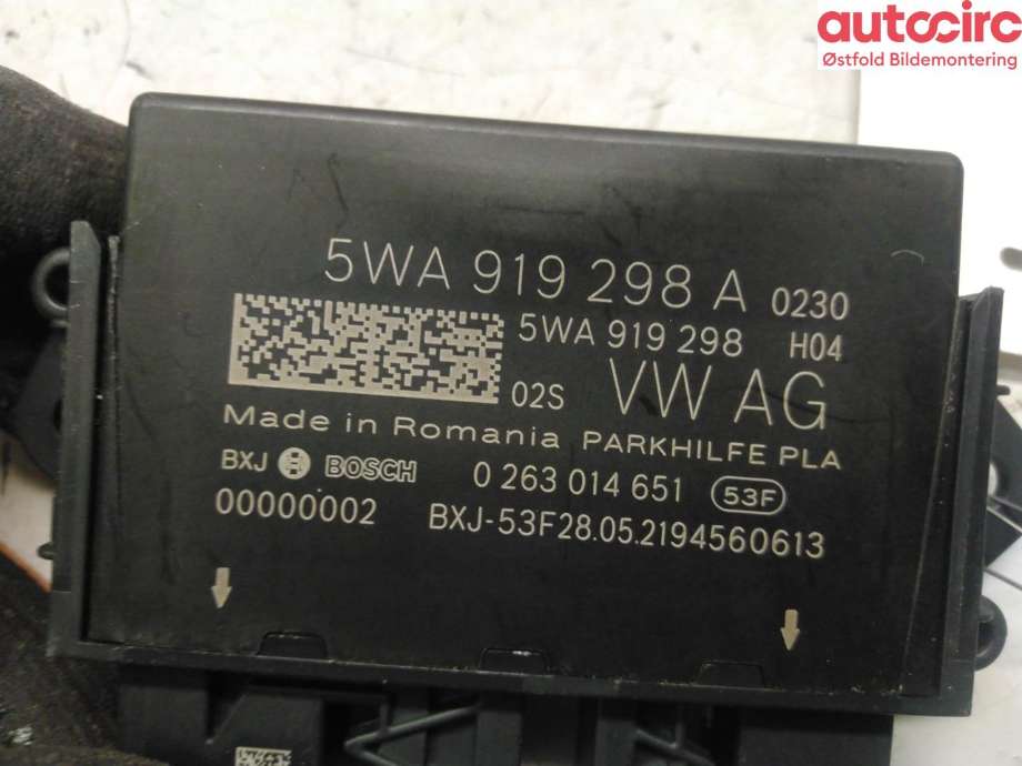 Styreenhet parkering til Audi A3 2020-->> (Type IV) (AUDI|5WA 919 298 A|)