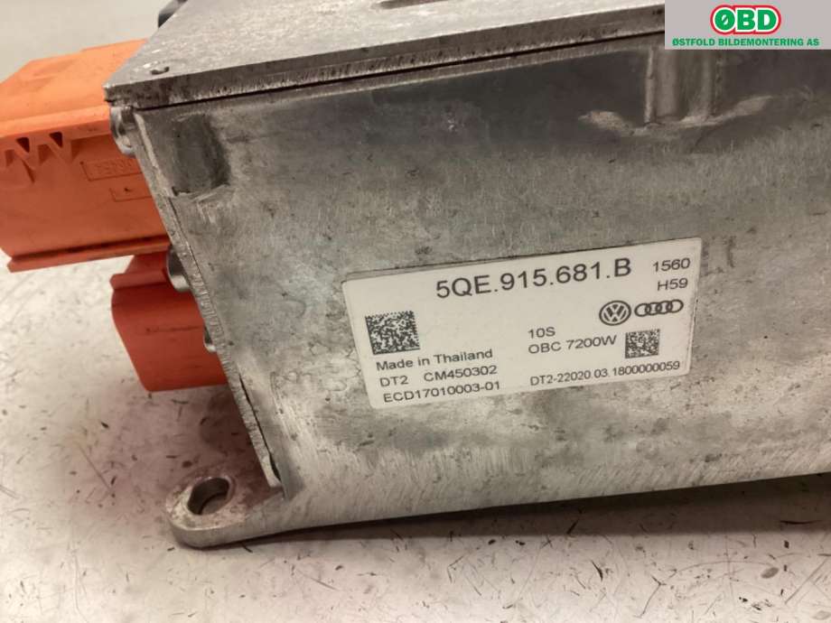 Batterilader (OBC - On Board Charger) til VW e-Golf 2017-2020 (Fase 2)  (VOLKSWAGEN|5QE 915 681 N|)