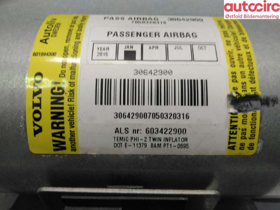 Airbag passasjer til Volvo XC90 2002-2006 (Type I, Fase 1) (VOLVO|)