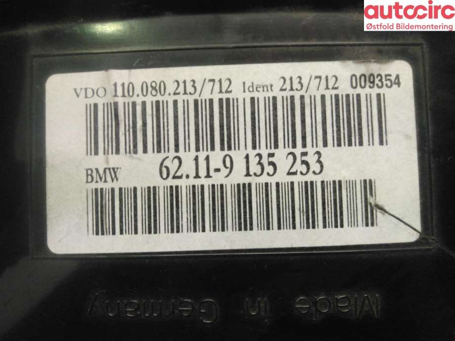 Instrumentpanel til BMW 5-Serie 2003-2010 (E60/E61) (E60/E61) (BMW|62 11 9 135 254|)