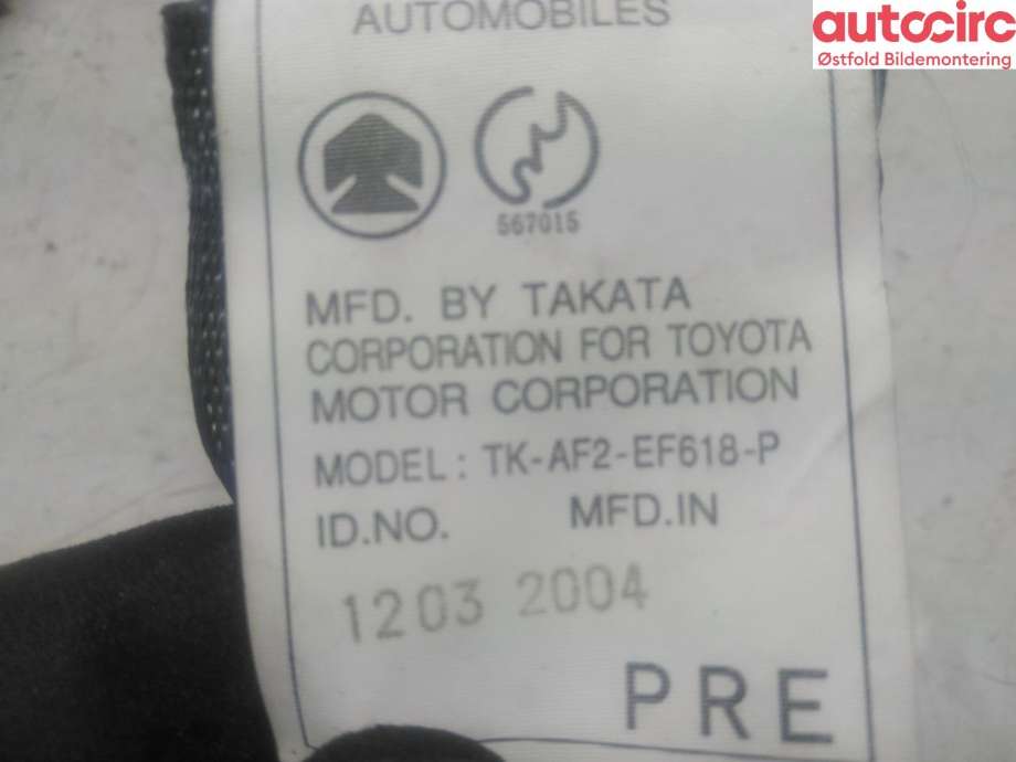 Airbag beltestrammer til Toyota Land Cruiser 120 2002-2009  (TOYOTA|7321060540B0|)