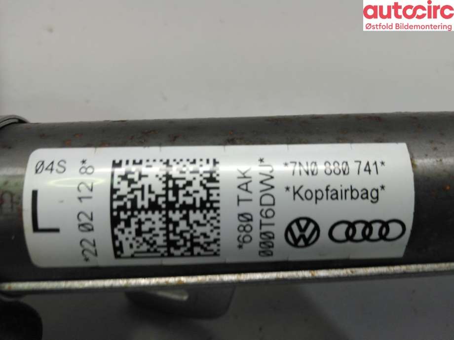 Airbag gardin venstre til VW Sharan 2010-->> (Type II) (VOLKSWAGEN|7N0 880 741|)