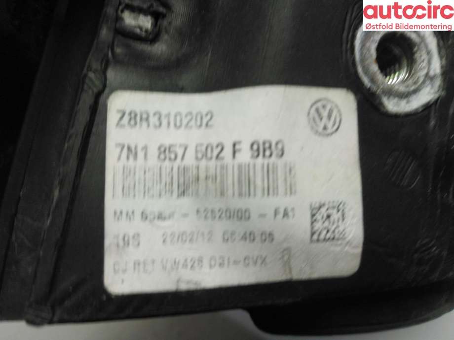 Speil høyre til VW Sharan 2010-->> (Type II)  (VOLKSWAGEN|7N1 857 508 C|)