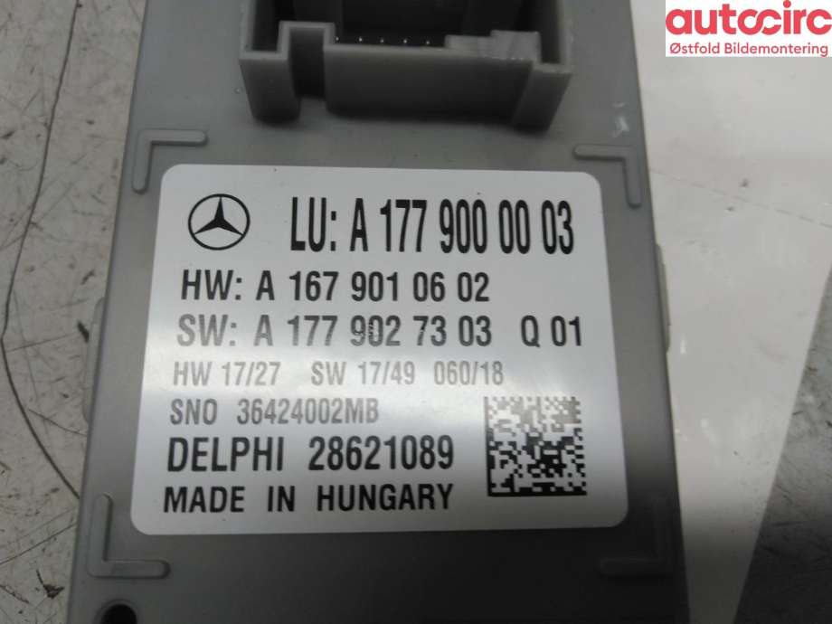 Styreenhet diverse til Mercedes A-Klasse 2018-->> (W177) (W177) (MERCEDES|A 177 900 00 03|)