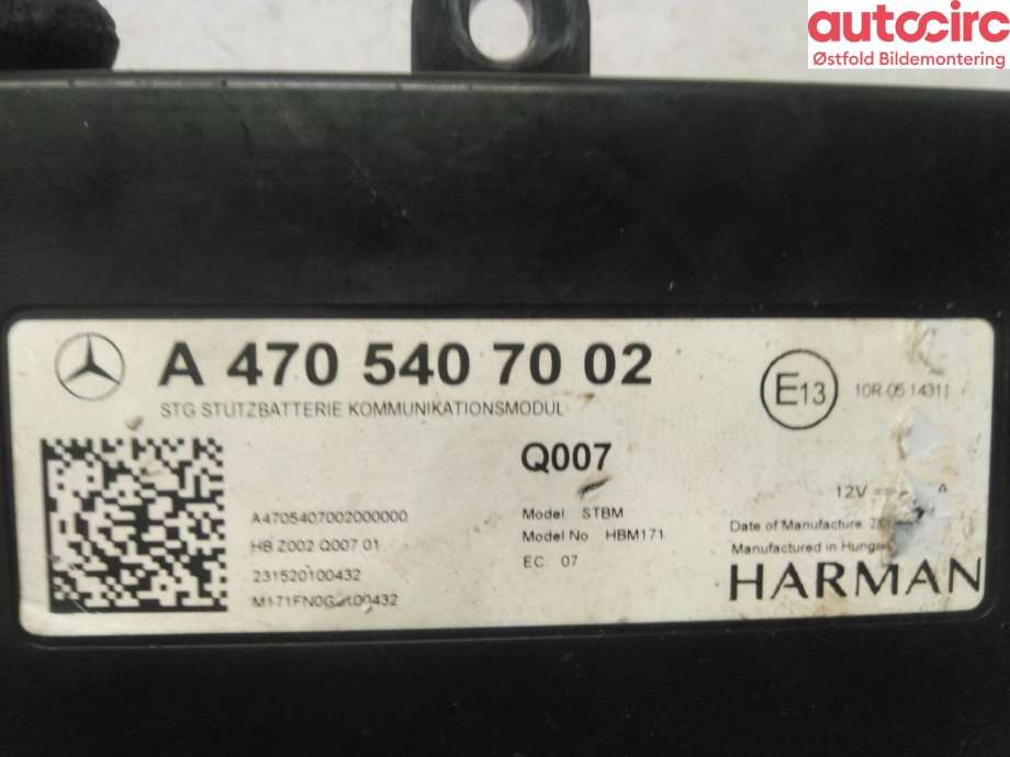 Styreenhet diverse til Mercedes Citan 2021-->> (W420) (W420) (MERCEDES||A4705407002)