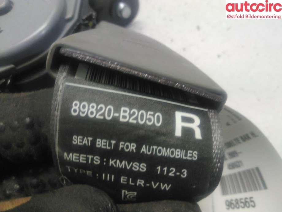 Sikkerhetsbelte bak høyre til Kia Soul 2014-2019 (Type II) (KIA|89820B2050|)
