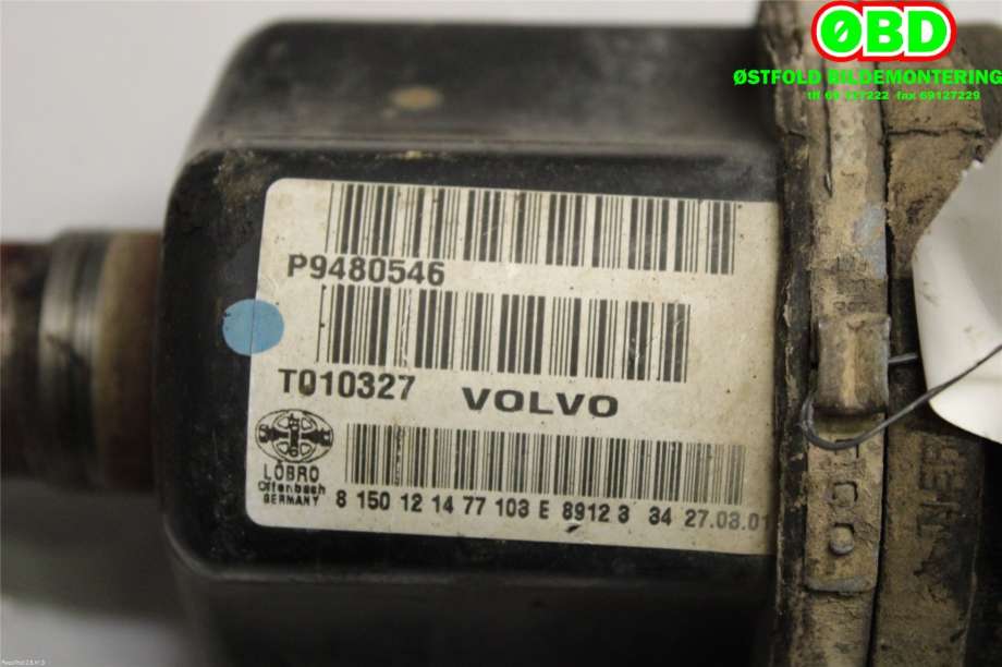 Drivaksel venstre foran til Volvo S60 2000-2004 (Type I, Fase 1)  (8252037|36000521|9480546)