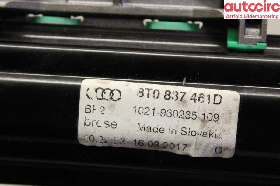 Ruteheis venstre til Audi A5 2007-2016 (Type I) (AUDI|8T0 837 461 C|)