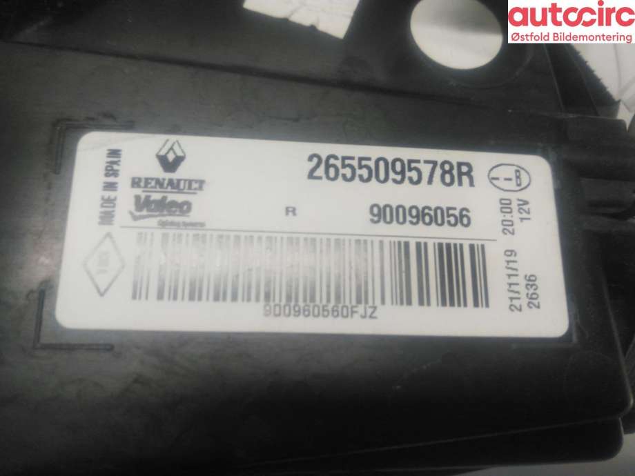 Baklykt høyre til Renault Megane 2016-->> Type IV  (RENAULT|265509578R|)